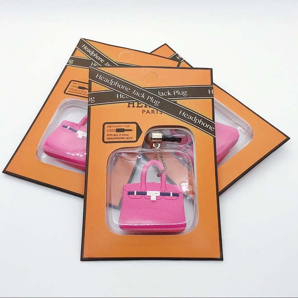 Pink Silicone Designer Purse Cell Phone Charm - Picture 1 of 3